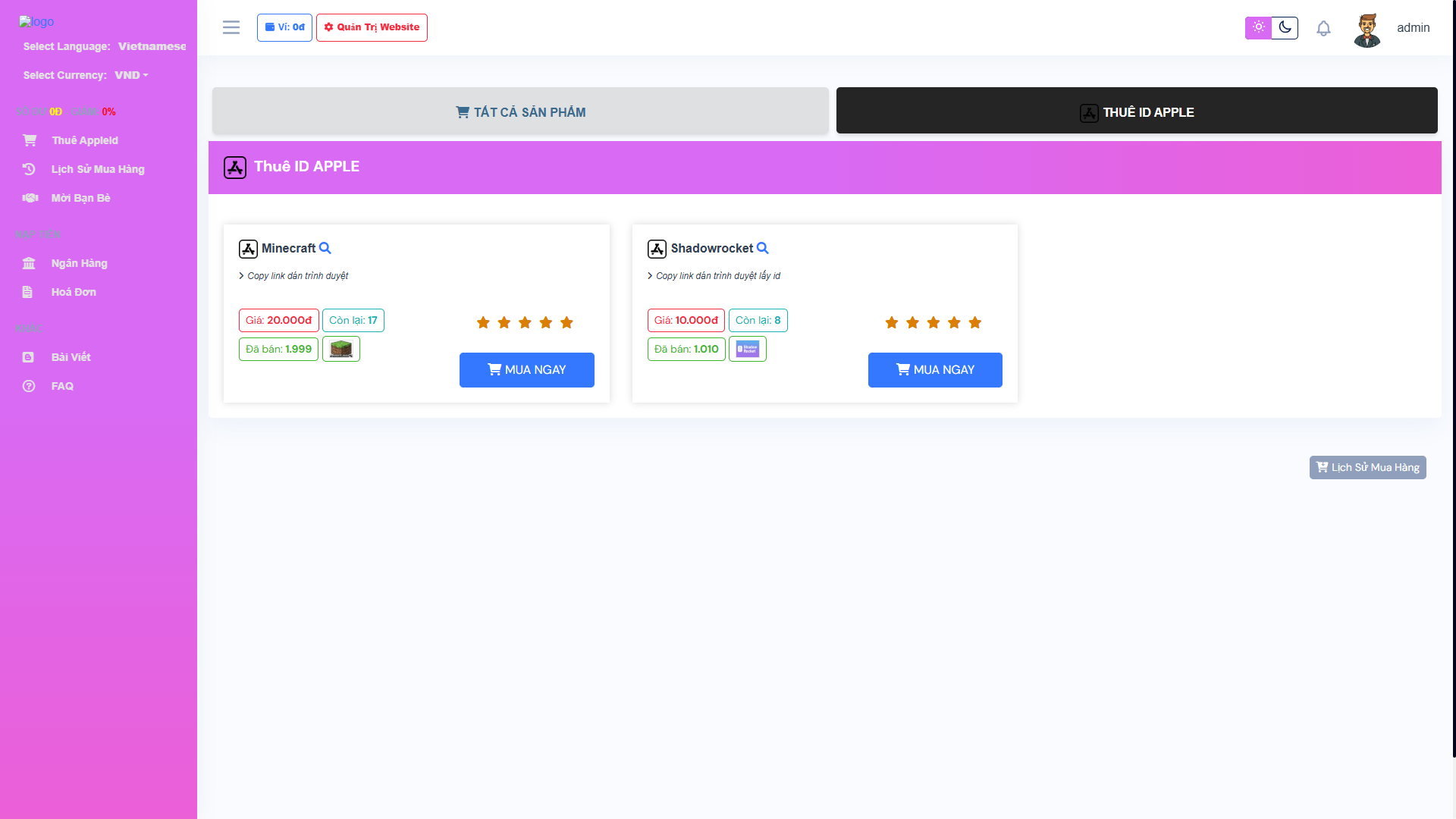 Code Clone6 Mod Cho Thuê ID Apple